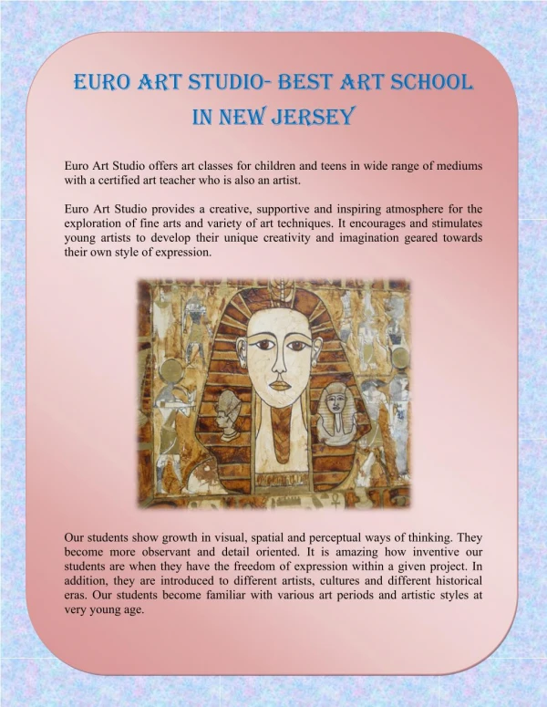 Euro Art Studio- Best art school in New Jersey