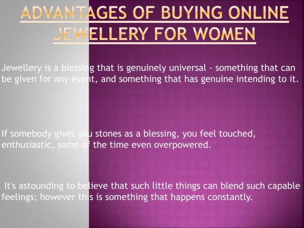 Importances of Buying Jewellery Online for Women