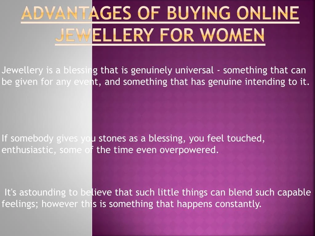 advantages of buying online jewellery for women