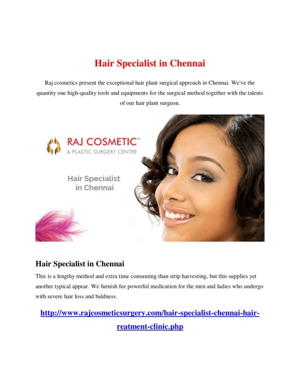 Hair Specialist in Chennai