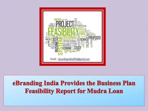 eBranding India Provides the Business Plan Feasibility Report for Mudra Loan