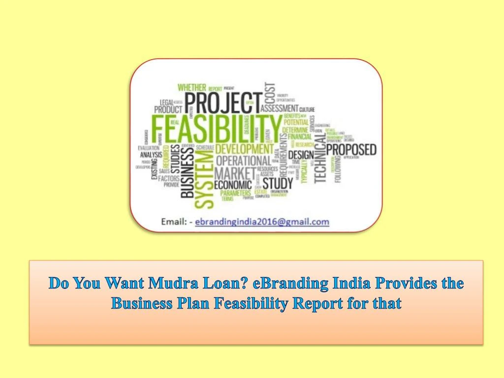do you want mudra loan ebranding india provides the business plan feasibility report for that