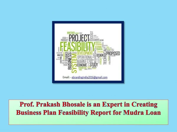 Prof. Prakash Bhosale is an Expert in Creating Business Plan Feasibility Report for Mudra Loan