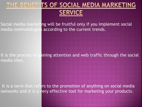 Social Media Marketing Service Benefits