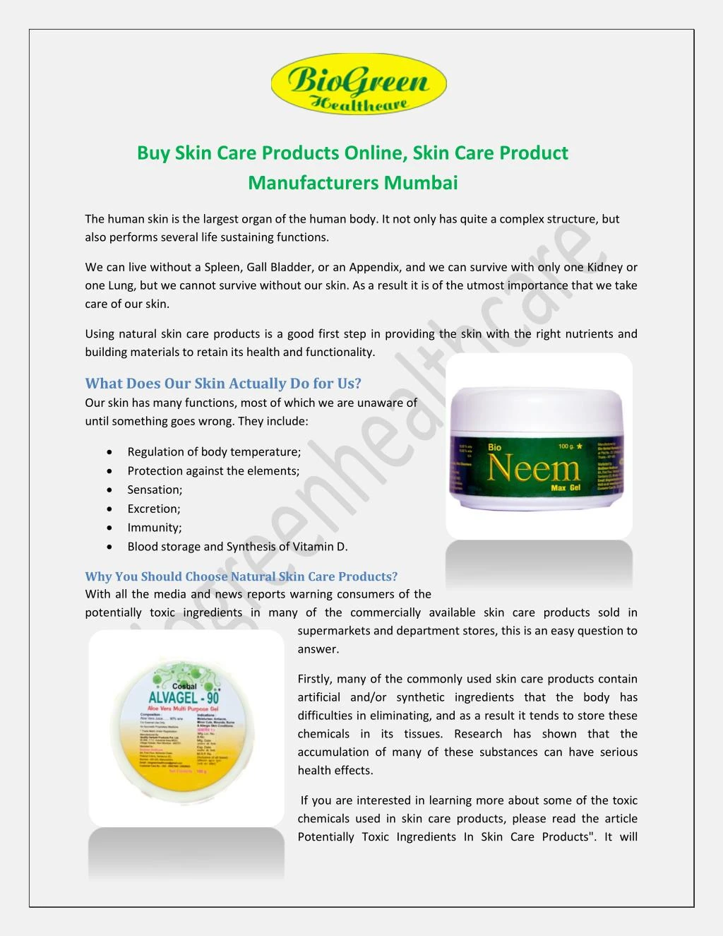 PPT - Buy Skin Care Products Online, Skin Care Product Manufacturers 