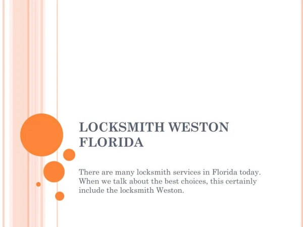 LOCKSMITH WESTON FLORIDA