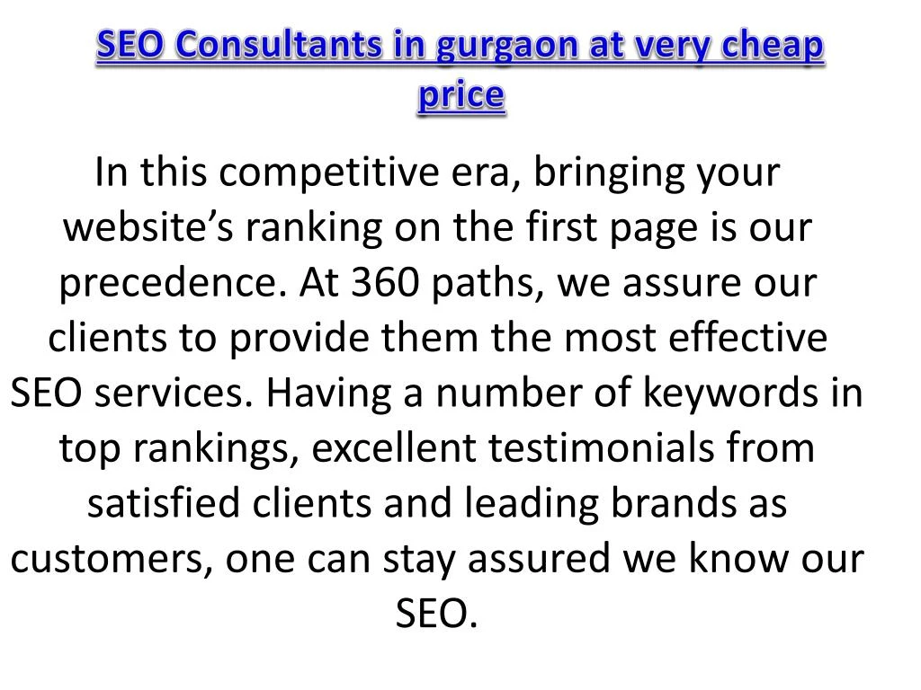 seo consultants in gurgaon at very cheap price