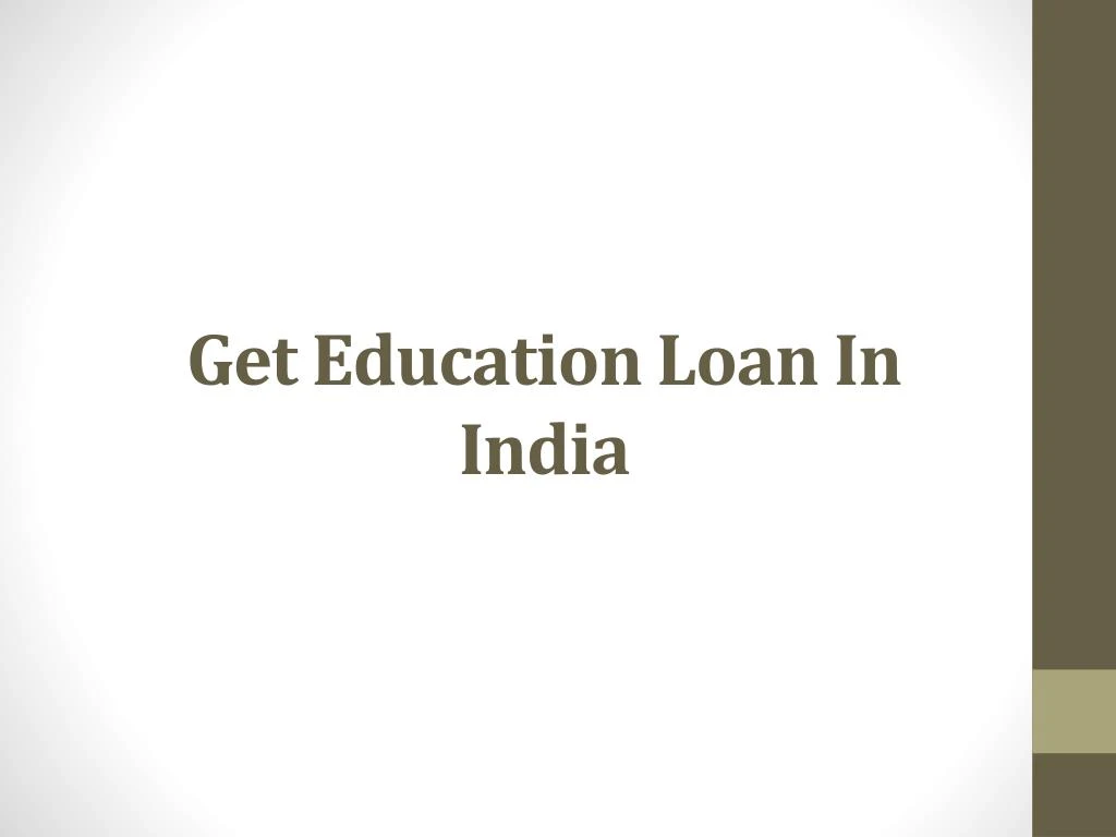 get education loan in india
