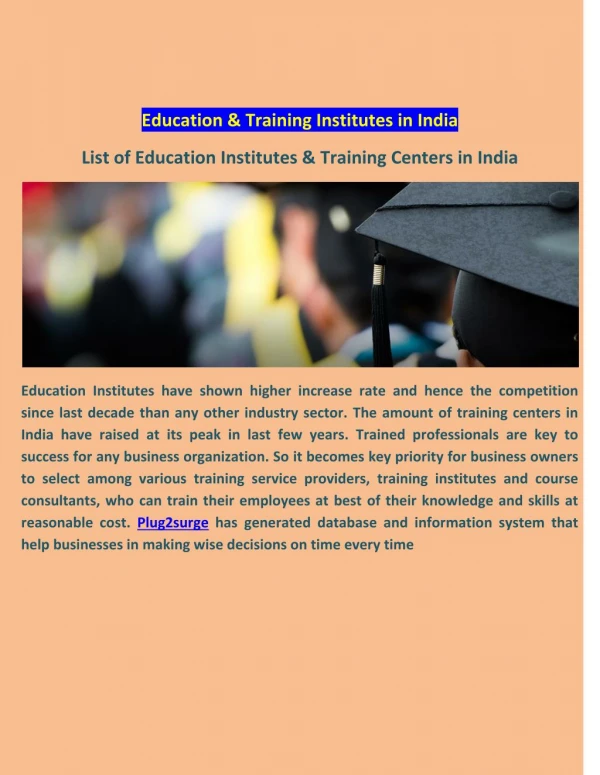 Education & Training Institutes in India