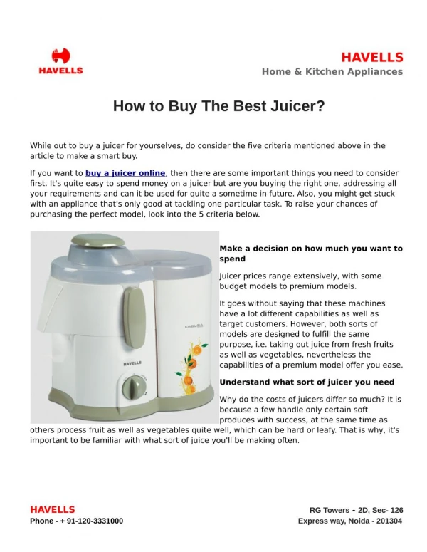 How to Buy The Best Juicer?