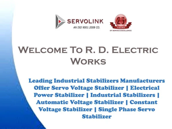 Servo Voltage Stabilizer Manufacturers