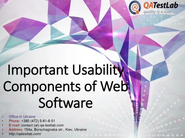 What are Important Usability Components of Web Software?