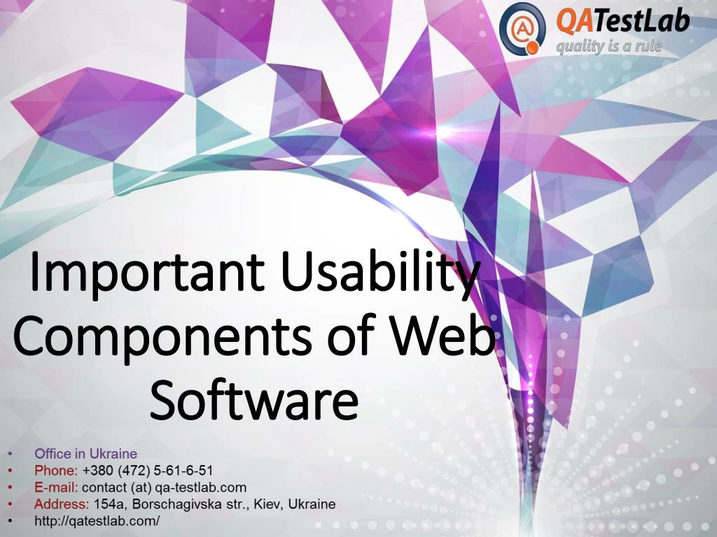 important usability components of web software