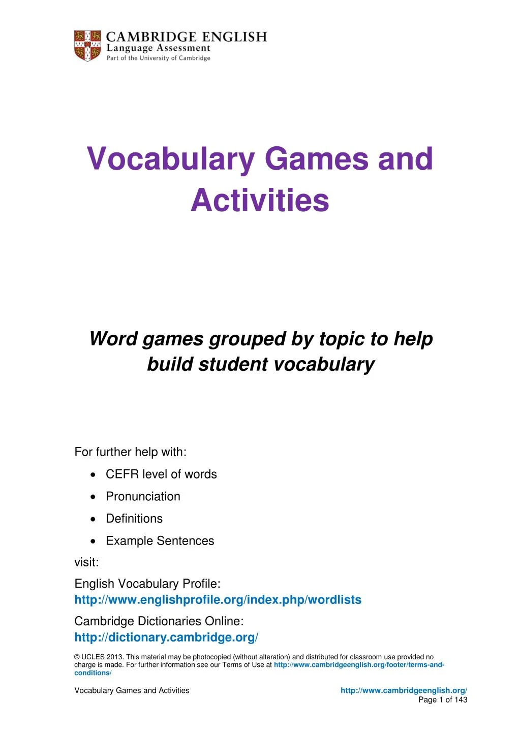 PPT - Vocabulary games and activities PowerPoint Presentation, free  download - ID:7409739