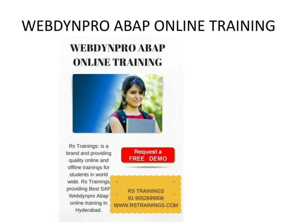 Webdynopro online training in Hyderabad