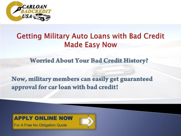 Car Loans For Military Personnel