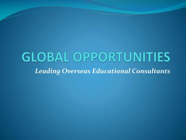 Australia Study Consultants- Global Opportunities