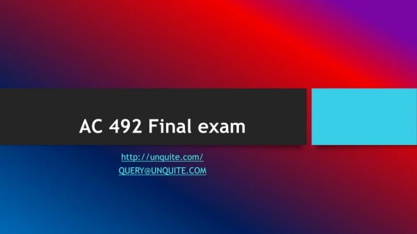 AC 492 Final exam