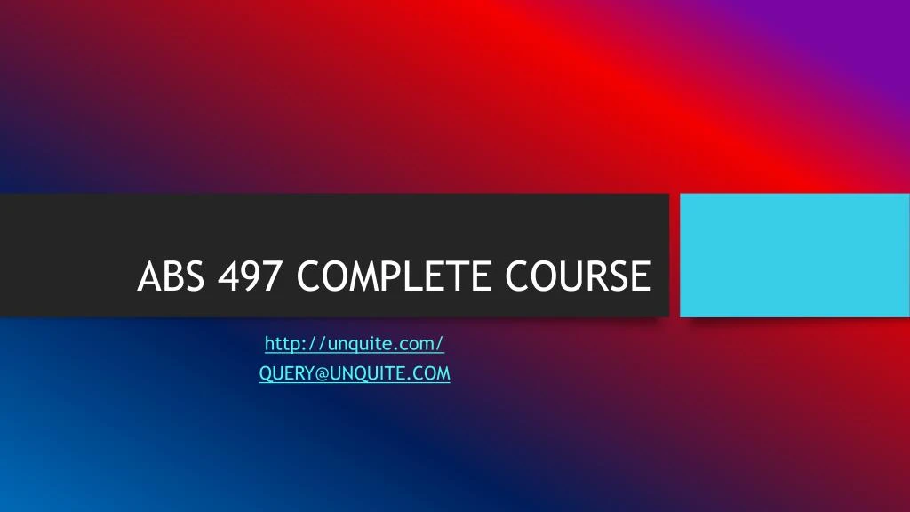 abs 497 complete course