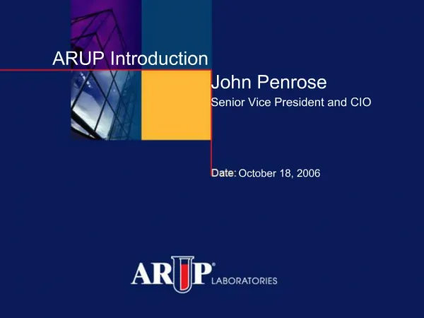 John Penrose Senior Vice President and CIO