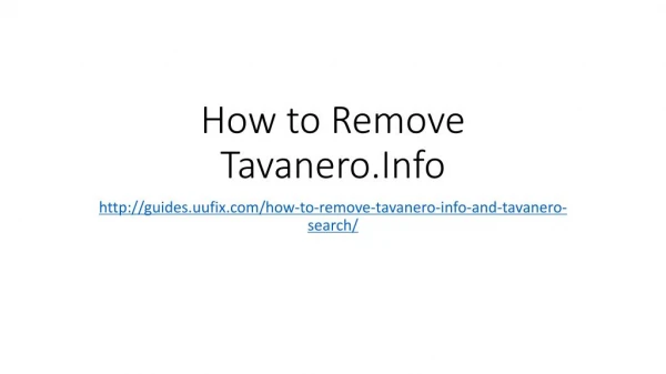 How to Remove Tavanero.Info