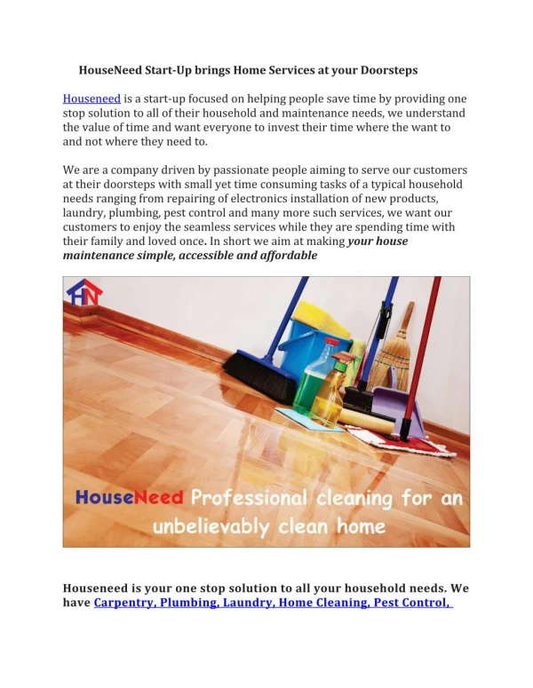 House need start up brings home services at your doorsteps