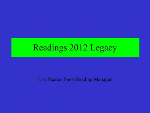 Readings 2012 Legacy