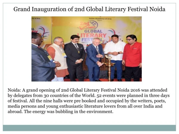 Grand inauguration of 2nd global literary festival noida