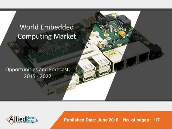Embedded Computing Market is Estimated to Generate $236.5 Billion, Globally, by 2022