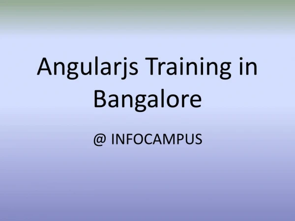 Angularjs course in Bangalore