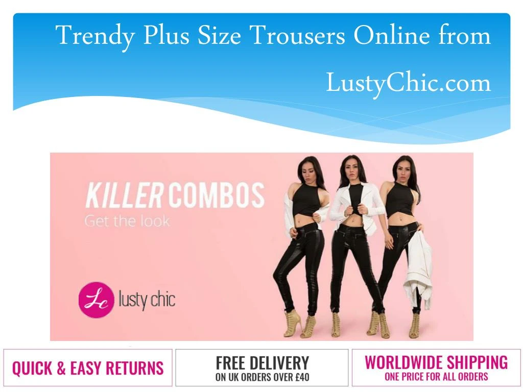 trendy plus size trousers online from lustychic com