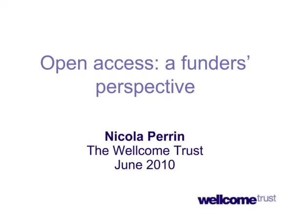 Open access: a funders perspective