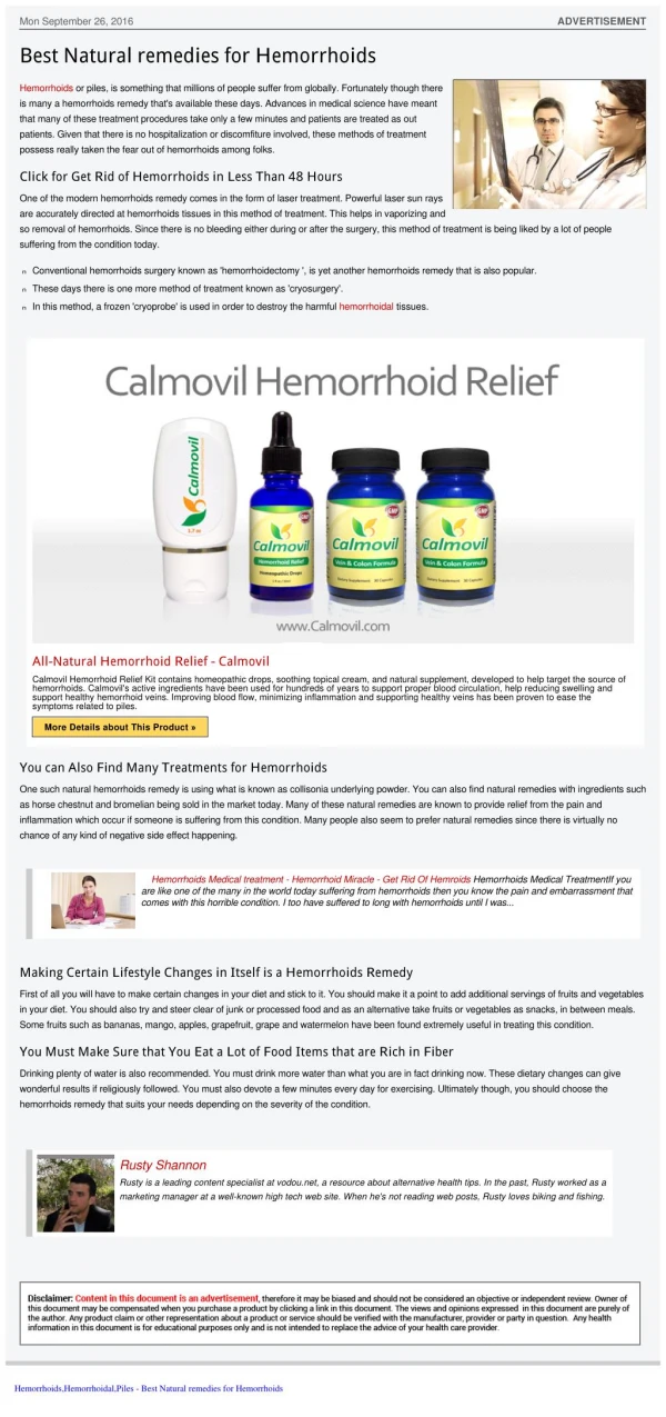 Best Natural remedies for Hemorrhoids