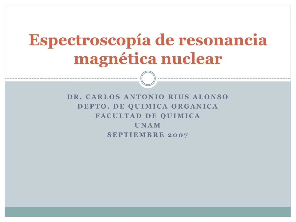 espectroscop a de resonancia magn tica nuclear