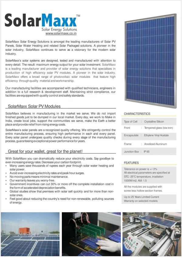 solar pv module India : SolarMaxx