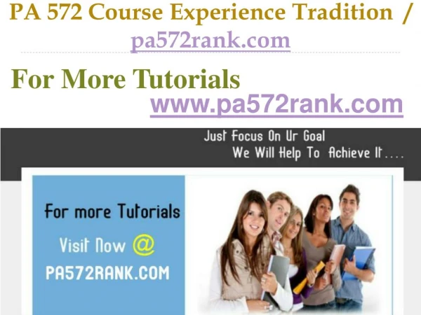 PA 572 Course Experience Tradition / pa572rank.com