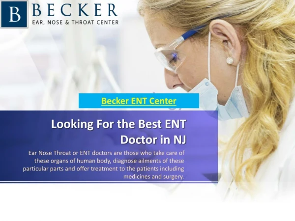 Looking For the Best ENT Doctor in NJ