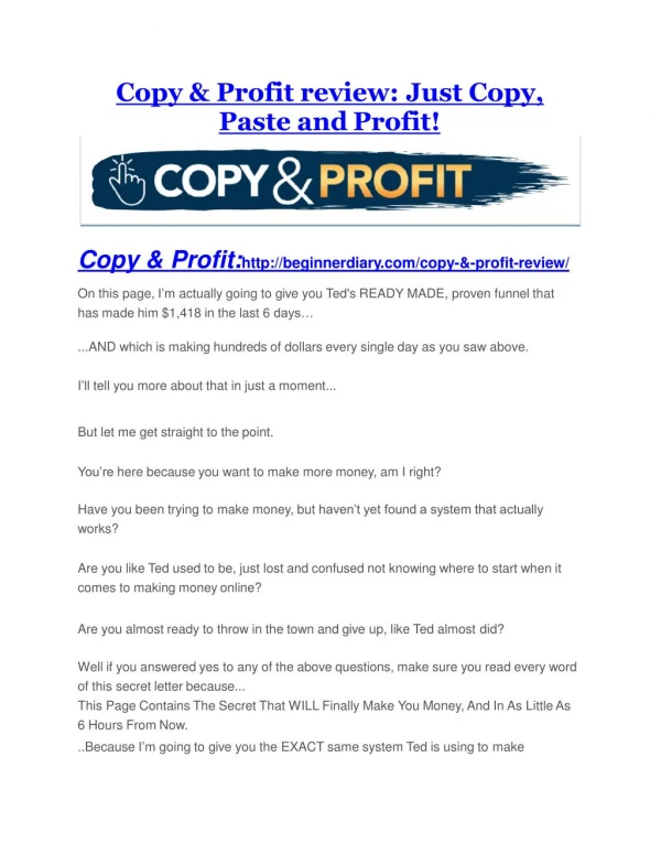Copy & Profit review- Copy & Profit (MEGA) $21,400 bonus