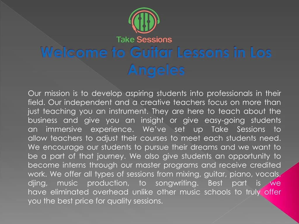 welcome to guitar lessons in los angeles
