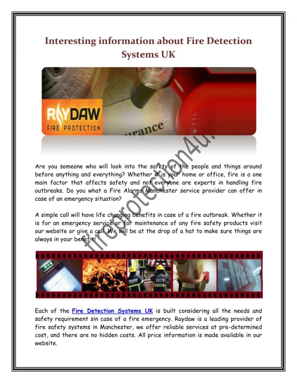 Interesting information about Fire Detection Systems UK
