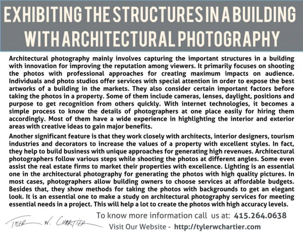 Exhibiting the Structures in a Building with Architectural Photography
