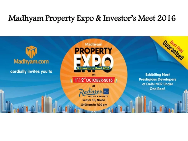 Madhyam Property Expo & Investors Meet 2016 Noida