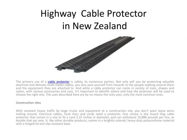 Highway Cable Protector in New Zealand