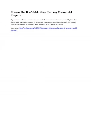 Reasons Flat Roofs Make Sense For Any Commercial Property - slide 1