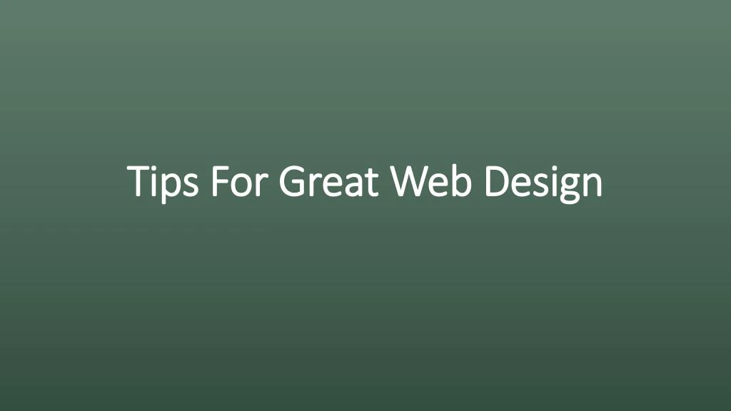 tips for great web design