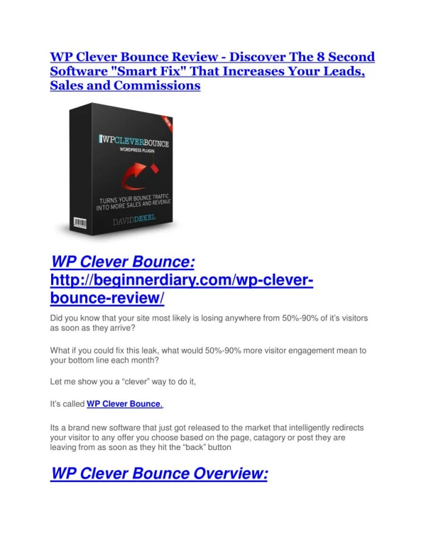 WP Clever Bounce TRUTH review and EXCLUSIVE $25000 BONUS