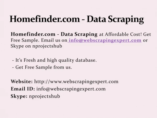 Homefinder.com - Data Scraping