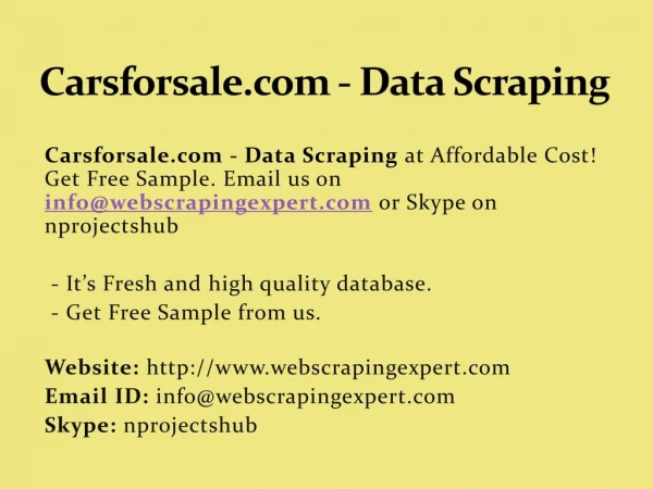 Carsforsale.com - Data Scraping
