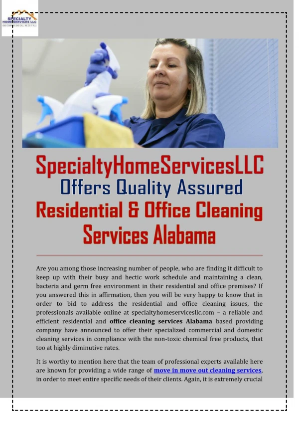 Office Cleaning Services Alabama