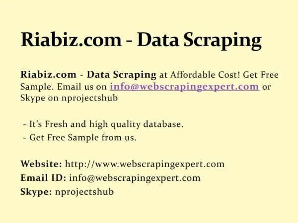 Riabiz.com - Data Scraping